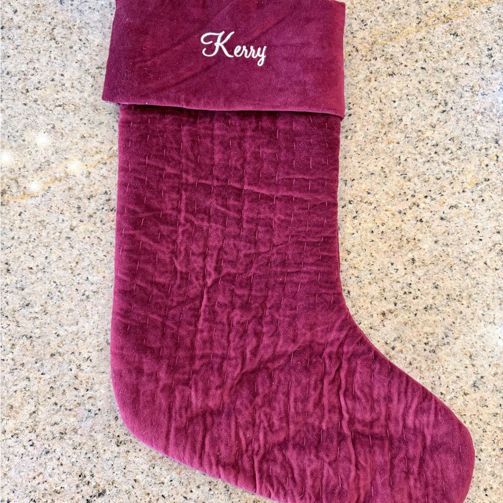 Pottery Barn Burgundy Holiday Stocking